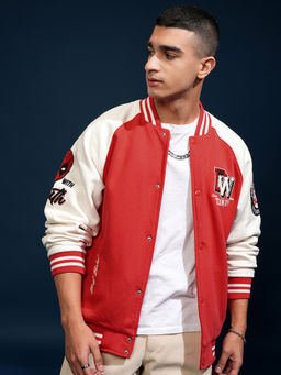 HIGHLANDER - Deadpool Marvel Men Red Oversized Varsity Jacket
