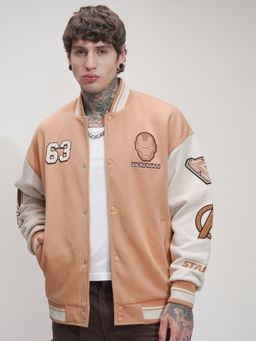HIGHLANDER - Marvel Ironman Men Brown Oversized Varsity Jacket