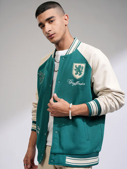 HIGHLANDER - Warner Bros Harry Potter Men Green Oversized Varsity Jacket
