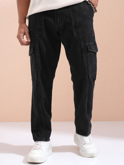 HIGHLANDER - Black Cotton Solid Jeans