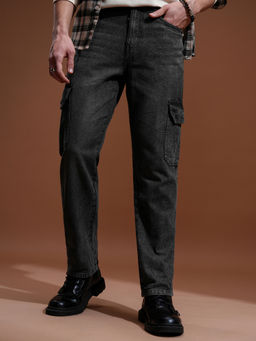 HIGHLANDER - Grey Cotton Solid Light Fade Jeans
