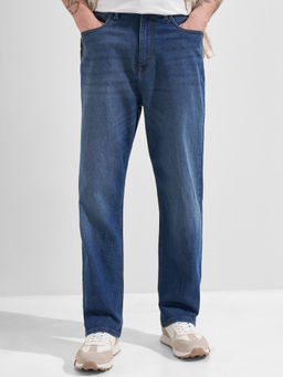 HIGHLANDER - Men'S Blue Cotton Blend Solid Jeans