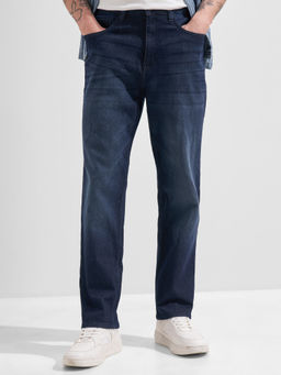 HIGHLANDER - Mens Blue Cotton Blend Solid Jeans
