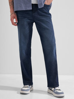 HIGHLANDER - Blue Mens Cotton Blend Solid Jeans