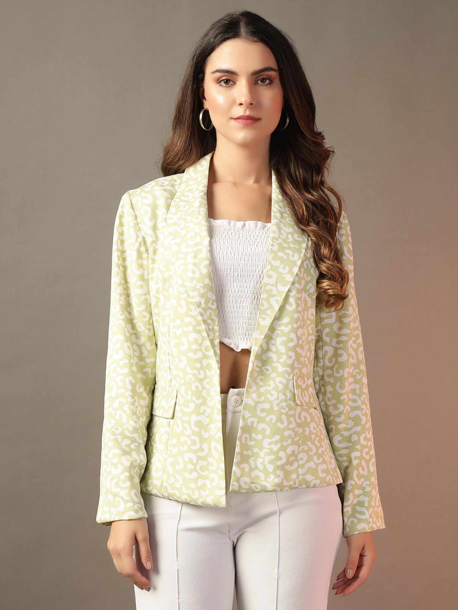 trend arrest Green Printed Blazer-picture-22