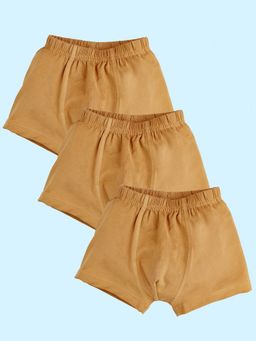 KiddoPanti - Boys Beige Solid Trunks (Pack of 3)