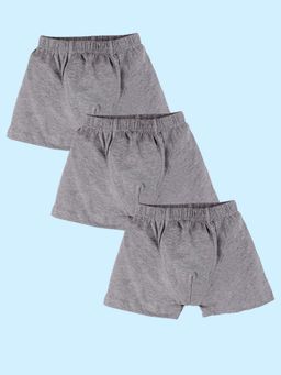 KiddoPanti - Boys Gray Melange Solid Trunks (Pack of 3)