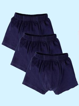 KiddoPanti - Boys Navy Solid Trunks (Pack of 3)