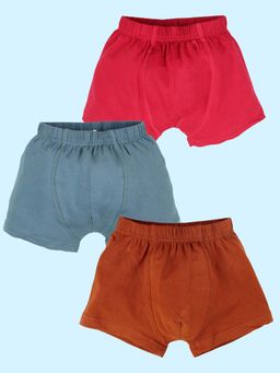 KiddoPanti - Boys Multi-Color Solid Trunks (Pack of 3)