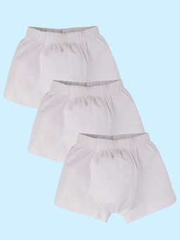 KiddoPanti - Boys White Solid Trunks (Pack of 3)
