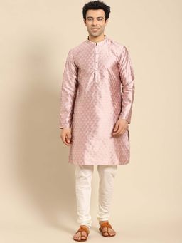 Amodh by Kisah - Men Mauve Kurta (Set of 2)