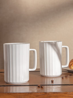 Twig & Twine - Astrid Pack of 2 Vertical Lines White Mugs