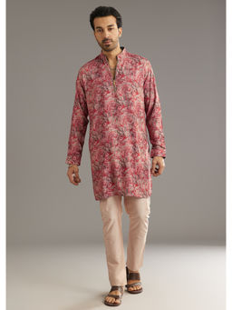 KALKI FASHION - Red Pashmina Silk with Stone Embellishment Kurta with Pant (Set of 2)