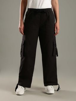 Tommy Hilfiger - Relaxed Fit Solid Mid-Rise Cargo Pant- Black