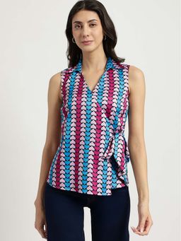 FableStreet - Printed Wrap Top - Multi-Color