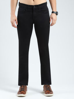 Monte Carlo - Men Solid Regular Fit Black Jeans