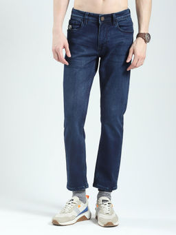 Monte Carlo - Men Solid Regular Fit Blue Jeans