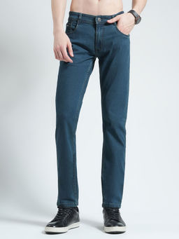 Monte Carlo - Men Solid Regular Fit Blue Jeans