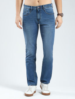 Monte Carlo - Men Solid Regular Fit Blue Jeans