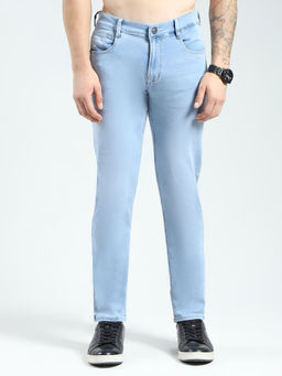 Monte Carlo - Men Solid Regular Fit Blue Jeans