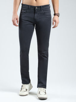 Monte Carlo - Men Solid Regular Fit Charcoal Jeans