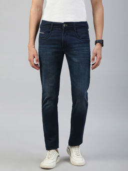 Classic Polo - Men Dark Blue Slim Fit Solid Denim Jeans