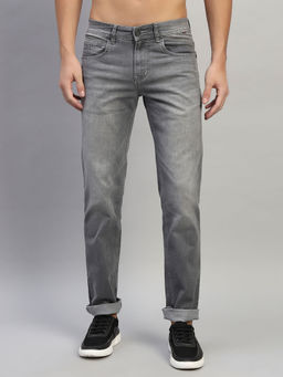 Cantabil - Men Solid Grey Ultra Narrow Fit Casual Jeans