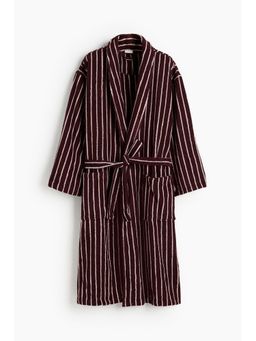 H&M - Women Red Cotton Terry Dressing Gown