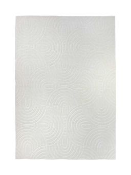 Qaaleen - Fine Handcrafted Carving Cut Pile Finish White 5 x 8 ft Rug