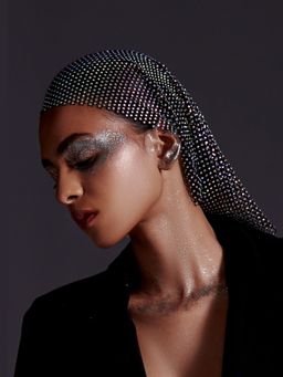 The Clothing Factory - Women's Diamond Black Mesh Scarf