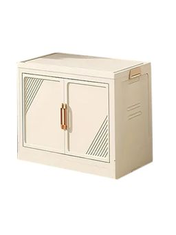 House of Quirk - Plastic Storage Bins for Closet Organizers Collapsible Storage Box-Beige