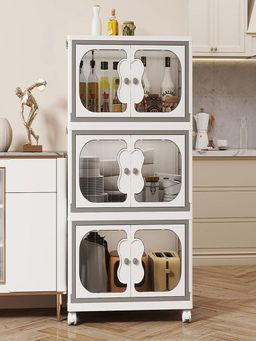 House of Quirk - 3 Layer Storage Box Wardrobe Multiple Compartments for Clothes Bags - White