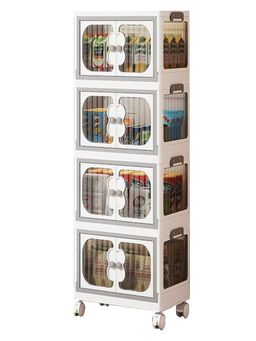 House of Quirk - 4 Layer Storage Box Wardrobe Multiple Compartments for Clothes Bags - White