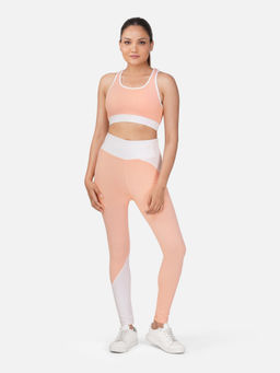 Wear Jukebox - Power Flow Peach Sports Bra with Tights (Set of 2)