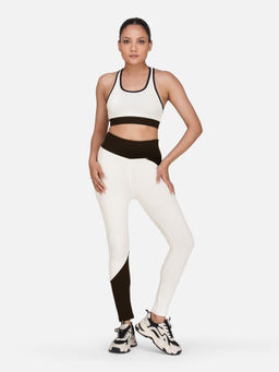 Wear Jukebox - Power Flow White Sports Bra with Tights (Set of 2)