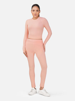 Wear Jukebox - Sculptflex Seamless Peach Crop Top with Tights (Set of 2)