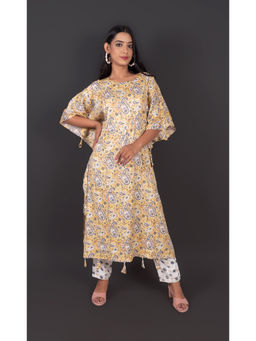 Zolo Label - Mystical Chanderi Kaftan With Pant (Set of 2)