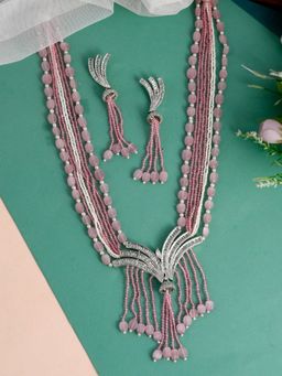 Silvermerc Designs - Silver Plated American Diamond Layered Heavy Jewellery Set