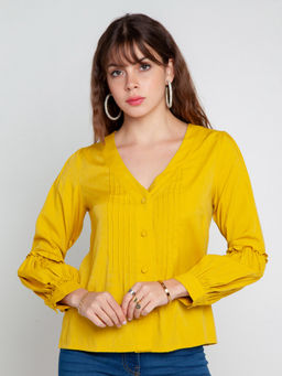 Zink London - Women's Mustard Solid Top