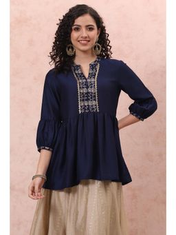 Rangriti - Navy Blue Solid Top