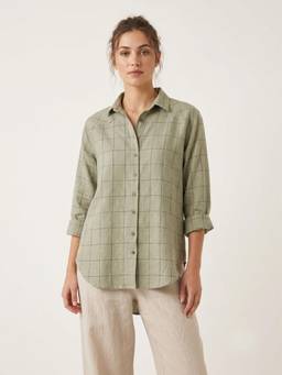 Scoup - Linen Green Check Shirt