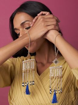 BeAbhika - Blue Beads Ghunghroo and Tassel Mini Kaleeras