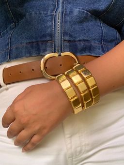 AMOSSH - Anti Tarnish Stackable Chunky Bracelets (Pack of 3)