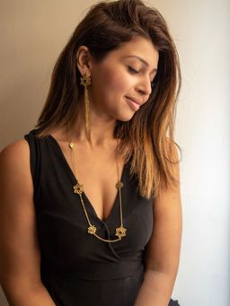 SOUL WORKS - Black Onyx Mandala Long Charm Necklace