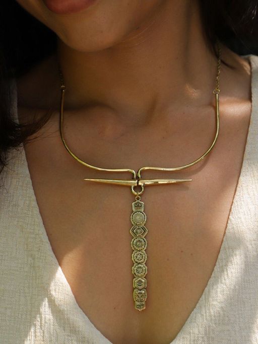 SOUL WORKS Gold Chakra Beaten Necklace