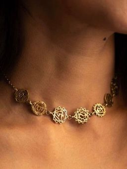 SOUL WORKS - Gold Seven Chakra Choker Necklace