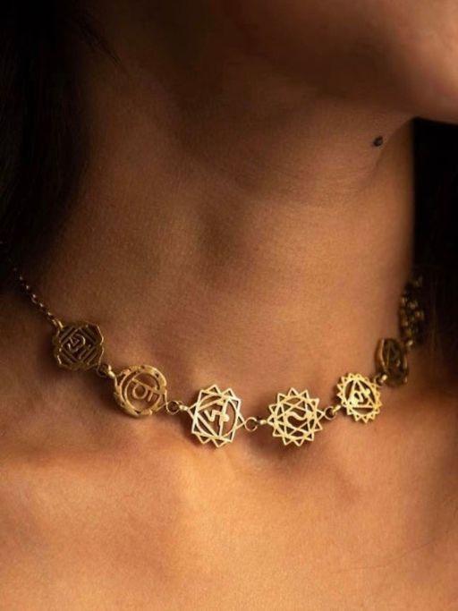 SOUL WORKS Gold Seven Chakra Choker Necklace