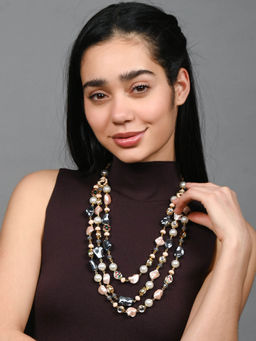 Odette - Multi-Colour Stone and Pearl Necklace