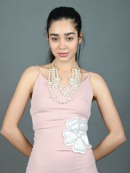 Odette - White Alloy Embellished Stylish Necklace