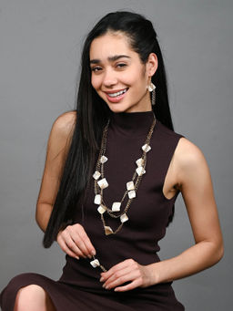 Odette - Off White Stone Alloy Embellished Stylish Jewellery Set